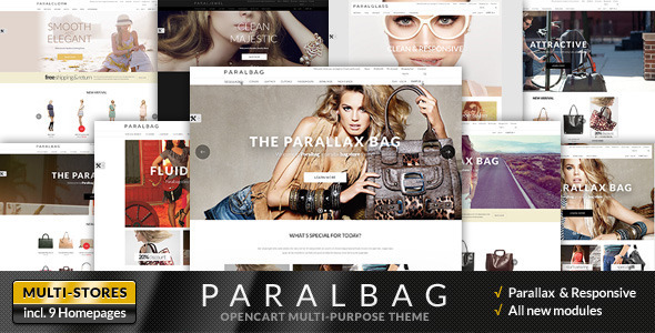 Opencart Fashion Bag Store - Parallax